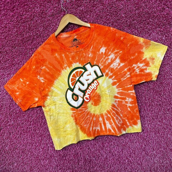 Crush Orange Citrus Flavored Soda Promo Tie Dye Crop Top L - Picture 3 of 4